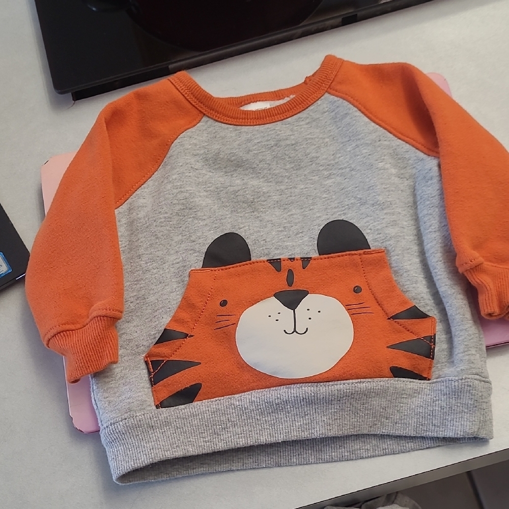 Orange and Gray Kids Tiger Sweatshirt